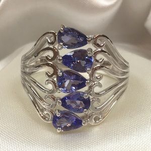 💜Genuine Tanzanite 5-stone Ring💜